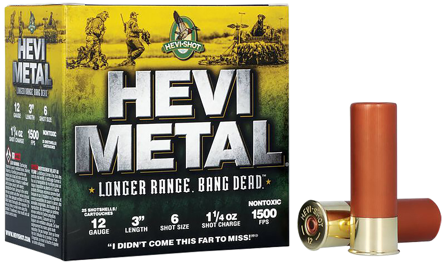 HEVI-Metal Longer Range 12ga 3 inch 1-1-4 oz 6 shot 25 count box
