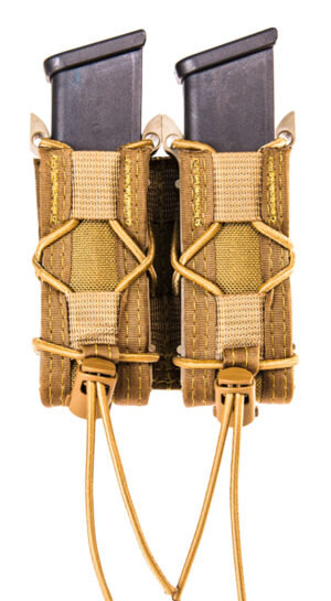 High Speed Gear TACO double mag pouch in Coyote Brown nylon, belt mount