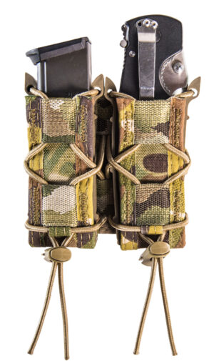 High Speed Gear Double Pistol TACO mag pouch in MultiCam with Adaptable Belt Mount