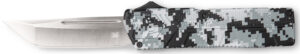 CobraTec WDCCTLETNS 3.25 inch OTF Tanto knife with Winter Digi Camo handle