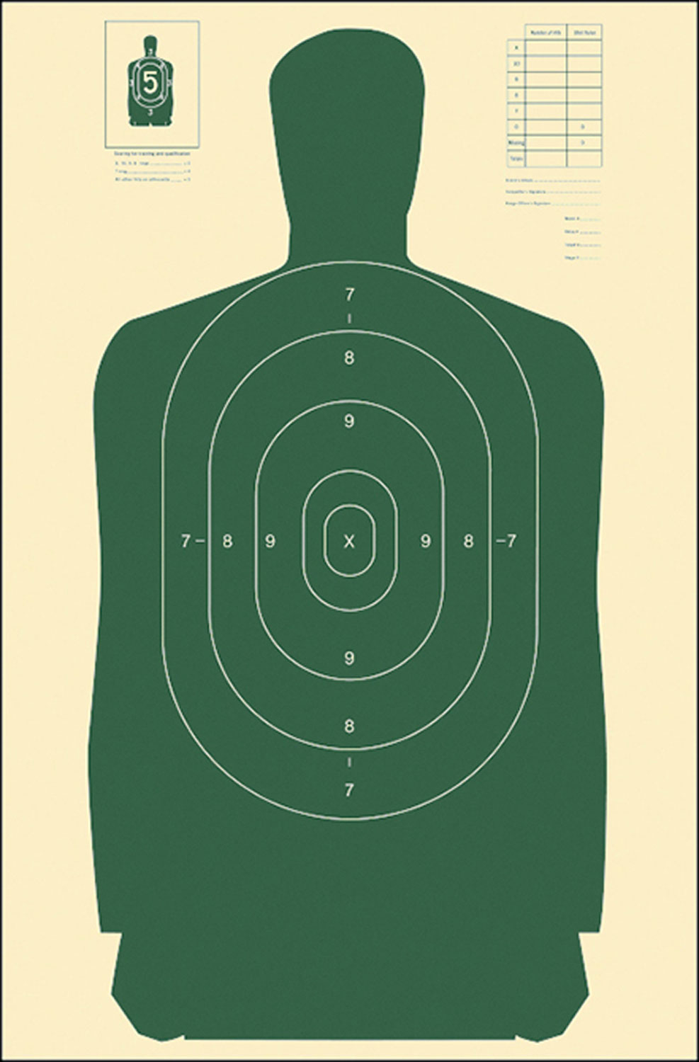 Action Target B-27S green white paper silhouette targets 24 x 45 inches box of 100