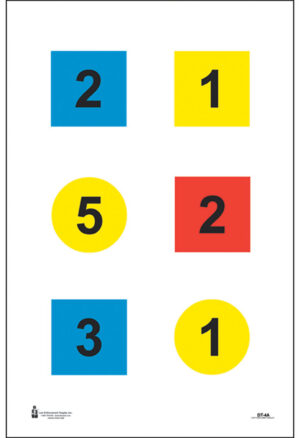 Action Target DT4C100 paper target 23 x 35 multi-color circle and square illustration, 100 per box