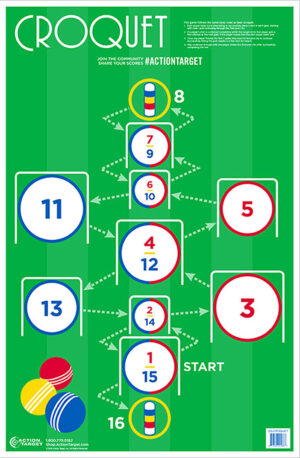 Action Target GSCROQUET100 croquet paper hanging target sheet, multi-color, 23 x 35 inches