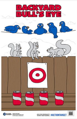 Action Target GSBKYARD100 paper hanging target sheet 23 x 35 animals and cans design