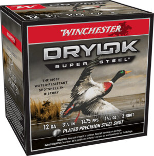 Winchester Drylok Super Steel 12GA 3.5in 1-1/2oz #3 shotgun shells box image
