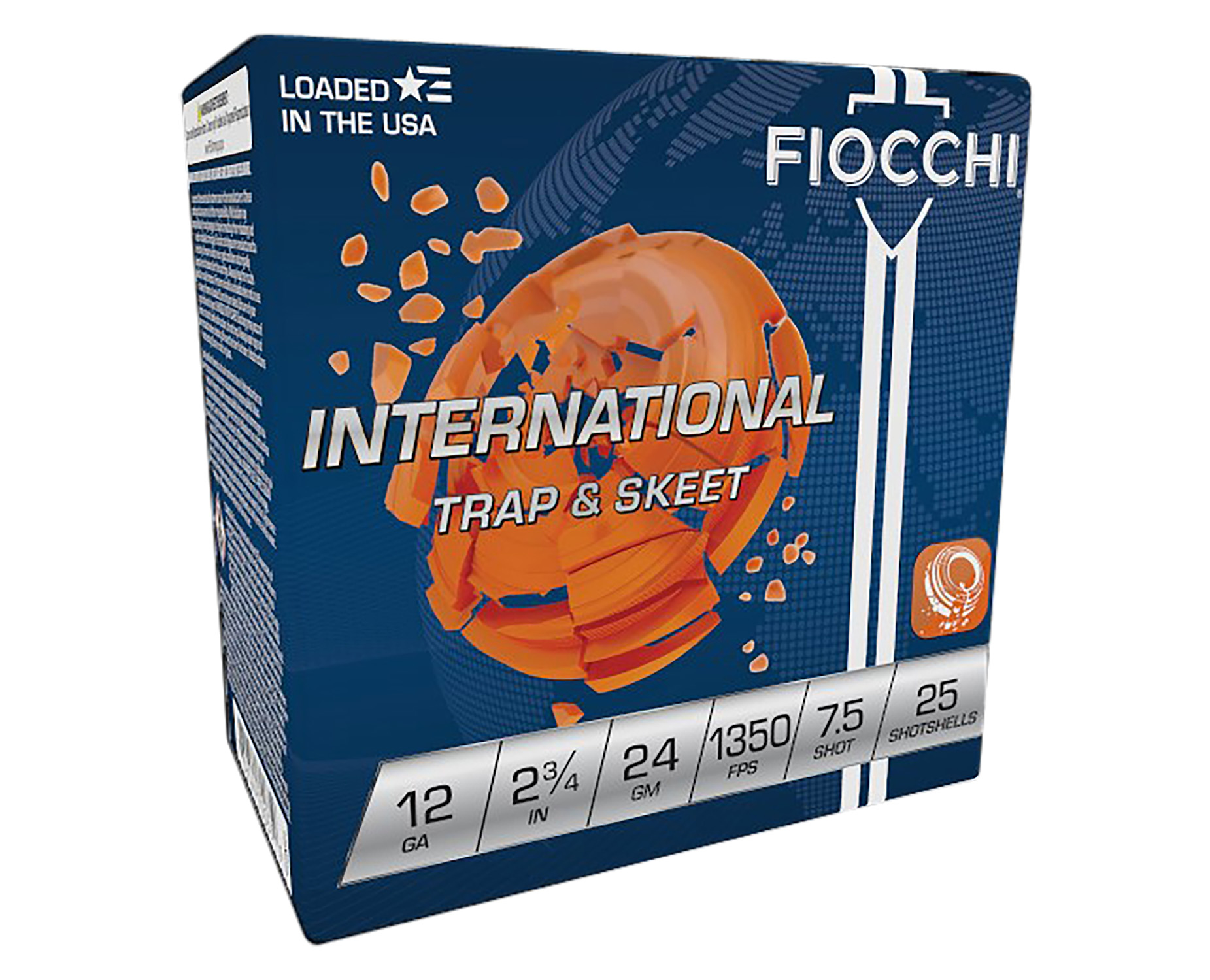 Fiocchi Exacta Int'l Trap & Skeet 12ga 2.75in 24g #7.5, 25rd