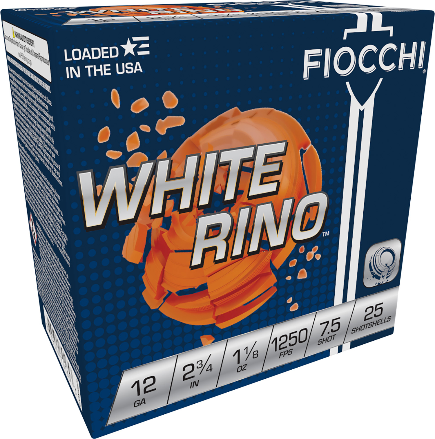 Fiocchi White Rino 12 Gauge 2.75in 1-1/8oz #7.5 25rd - Alexander's
