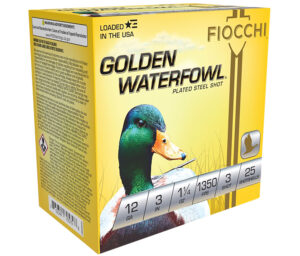 Fiocchi Golden Waterfowl 12 Gauge 3-inch 1 1/4oz #3 steel shot 25-count box
