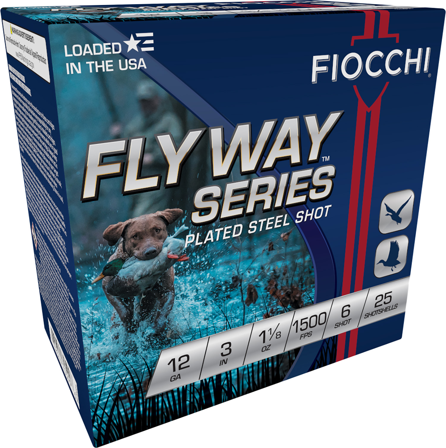 Fiocchi Flyway Steel 12ga 3in 1 1/8oz #6 1500FPS 25rd