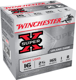Winchester Super-X 16ga 2.75in #8 shot 1 oz box of 25 shotshells