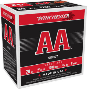 Winchester AA Target 20ga 2.75in 7/8 oz #9 shot 25-count box