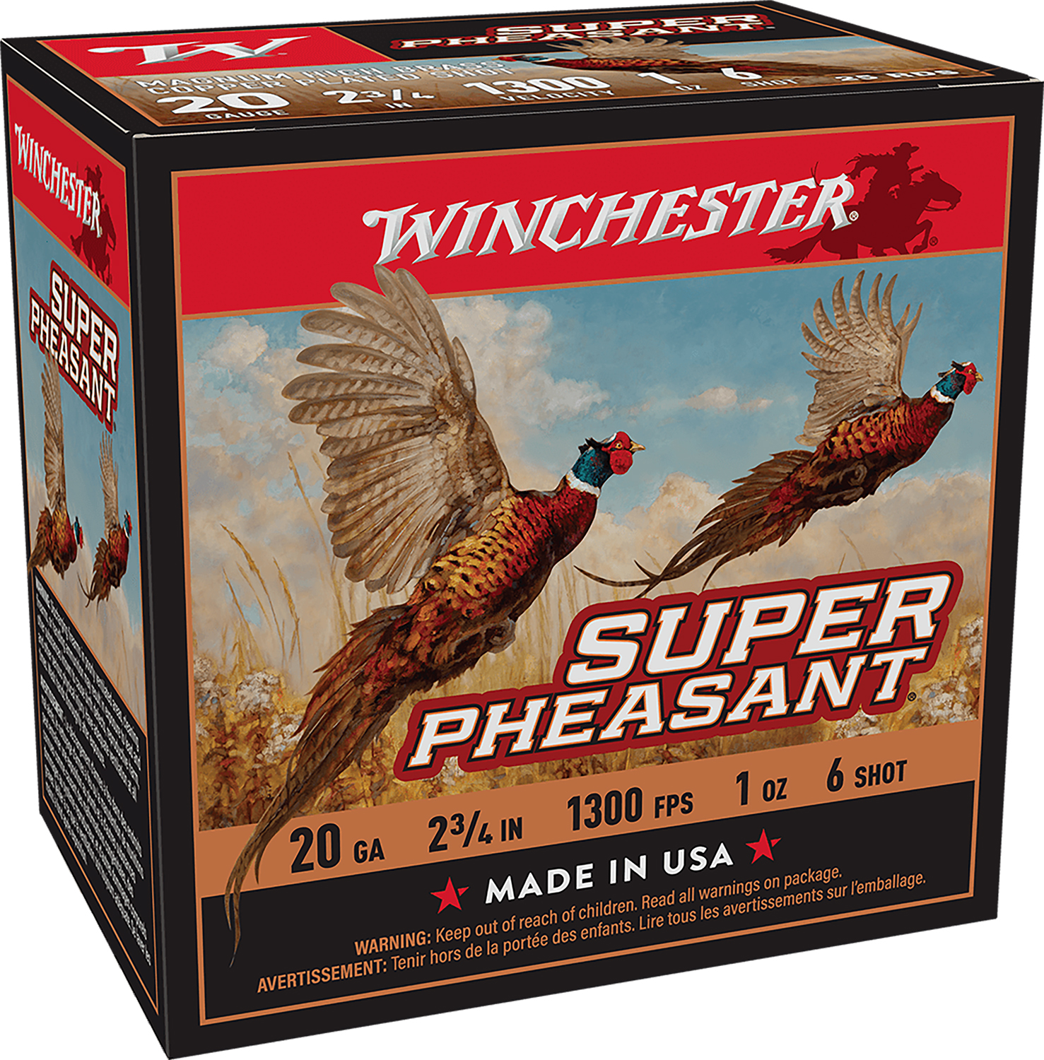 Winchester Super Pheasant 20ga 2.75in 1oz #6 shot 25rd box