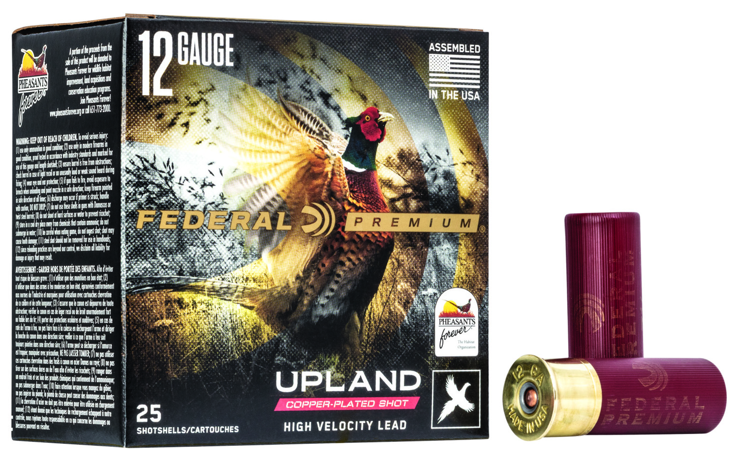 Box of Federal Wing-Shok PF1544 12-gauge shotgun shells with copper-plated lead shot
