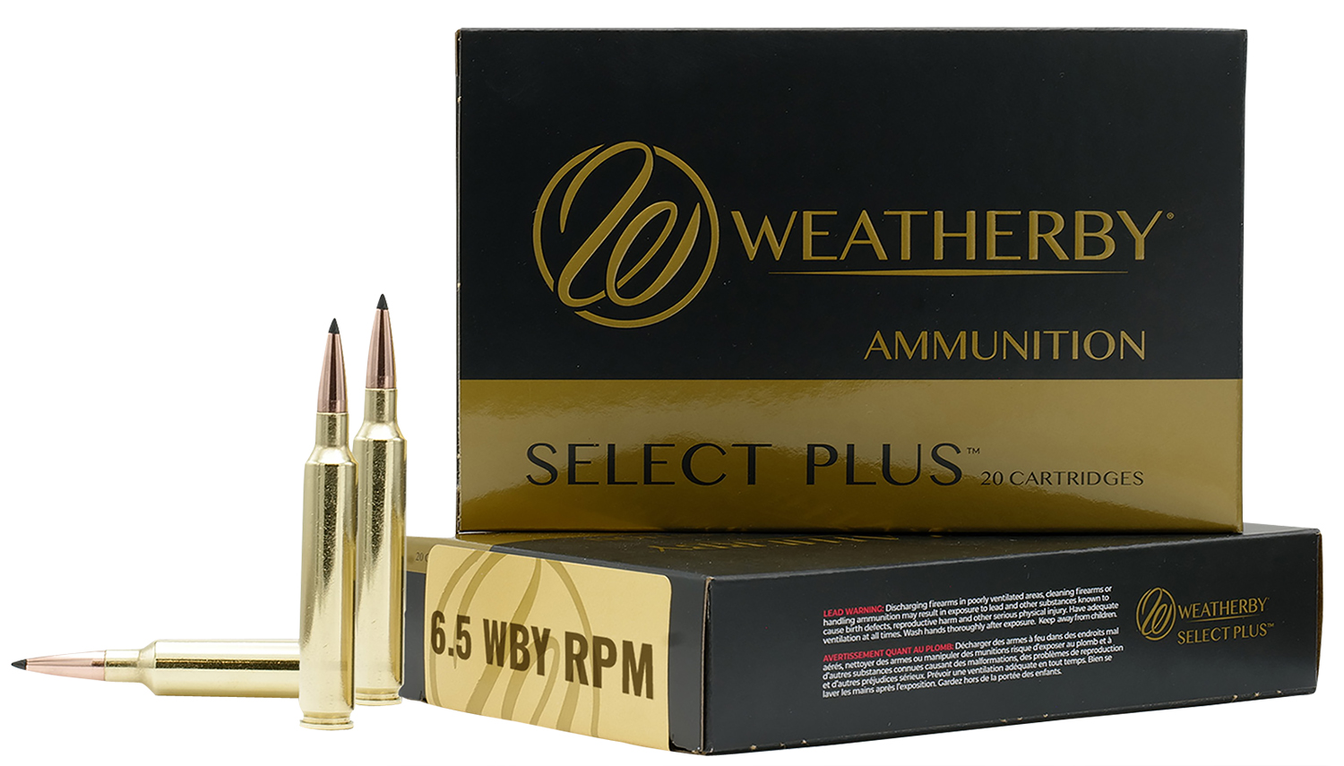 Weatherby Select Plus 6.5 WBY RPM 127 gr rifle ammunition box