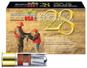 Brenneke 28 gauge 2.75in 5/8 oz lead slug cartridge 5rd box