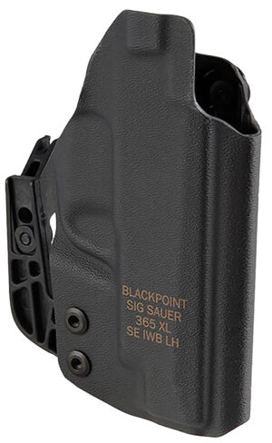 Sig Sauer P365XL left-hand appendix IWB holster black polymer belt clip