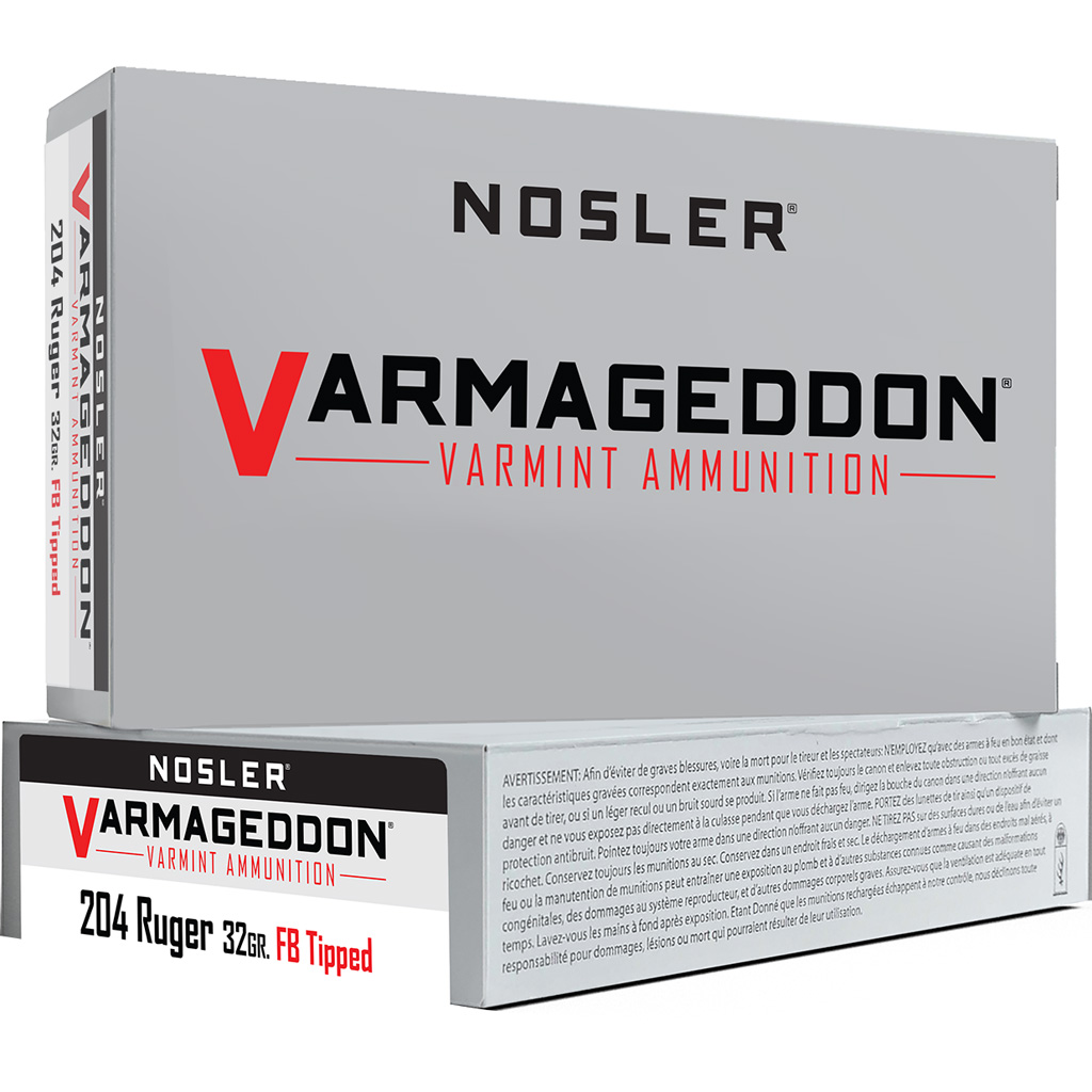 Nosler .204 Ruger 32gr FLAT BASE TIPPED (FBT) Brass – 20rd