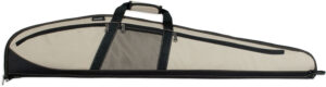 Bulldog BD220 Plus 48-inch rifle case in taupe with black trim, three exterior pockets
