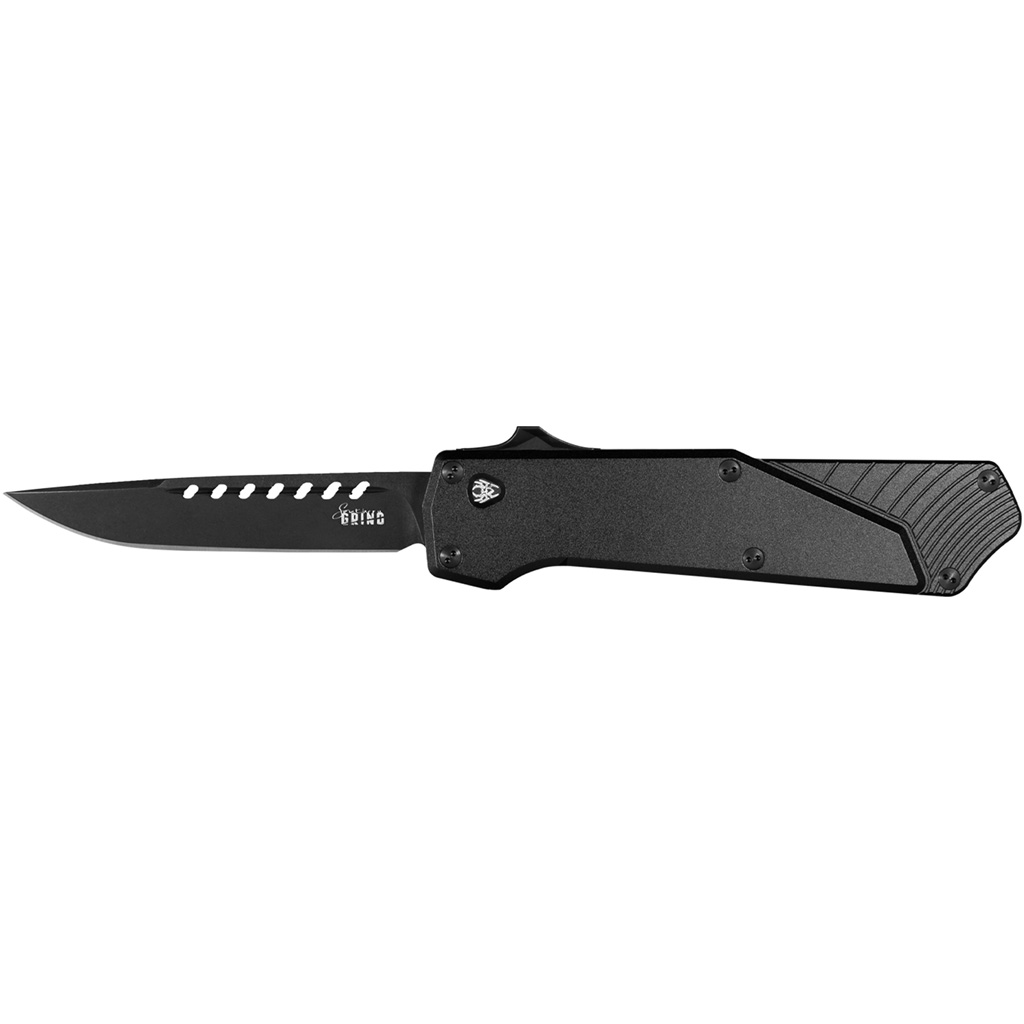 Southern Grind Arachnid OTF Knife 3.2 in Drop Point Black w/Black