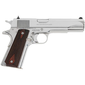Colt 1911 Pistol 38 Super 5" Bright Stainless 9 rd.