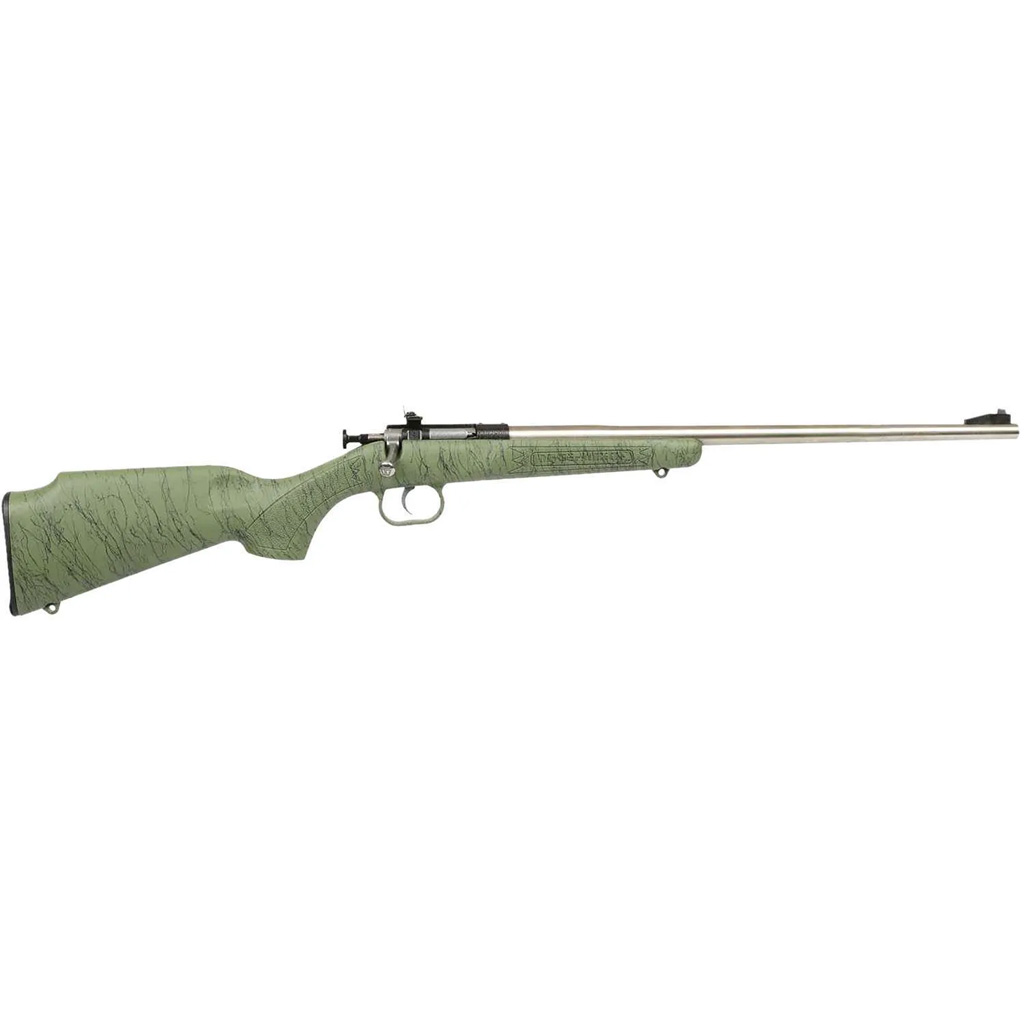 Keystone Crickett Rifle Stainless/Green Synthetic Web Stock