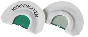 WoodHaven Classic V3 turkey mouth call in white and green with triple-reed configuration