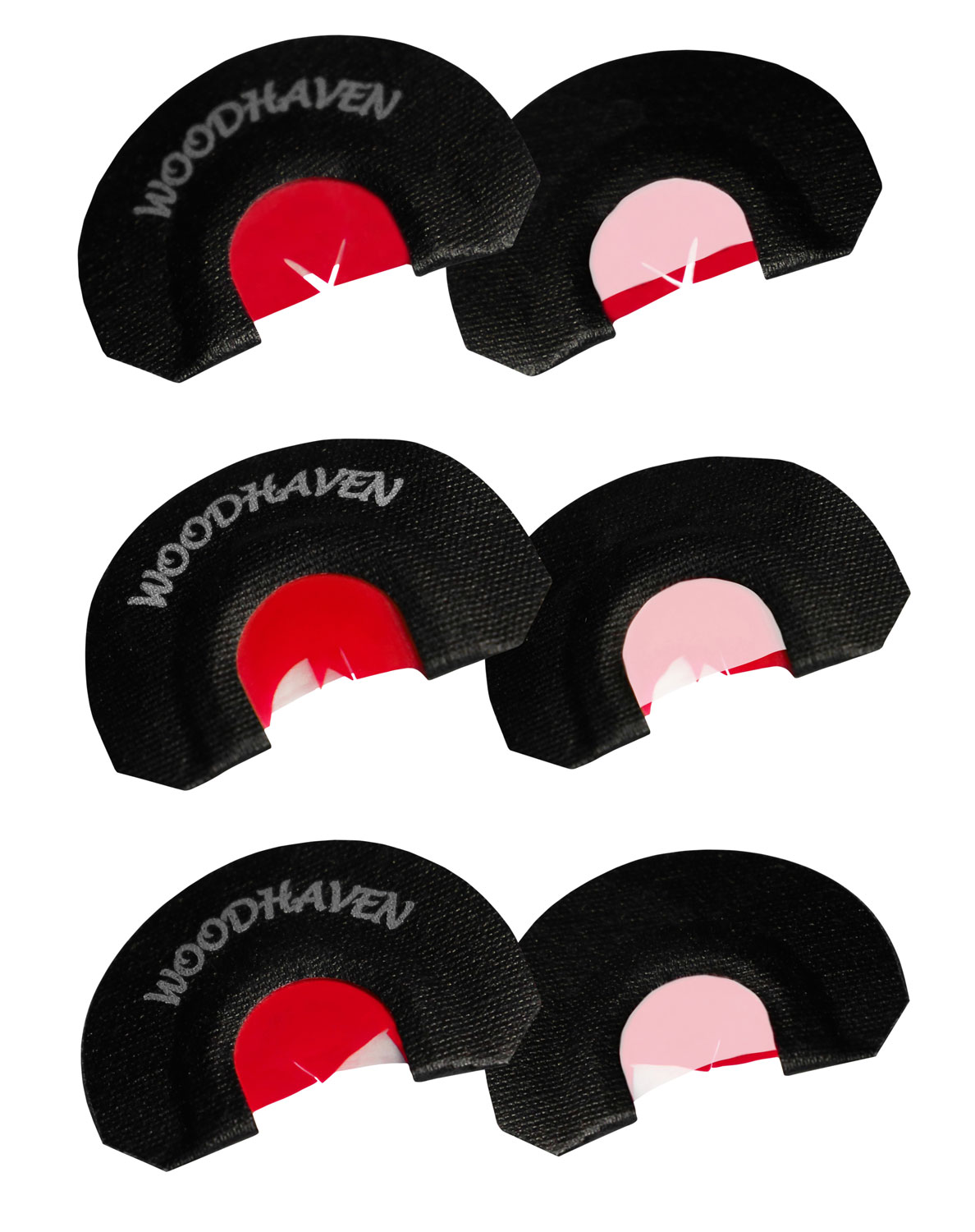 Woodhaven WH301 Red Ninja Power V 3-Pack diaphragm turkey mouth calls in black