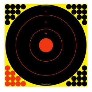 Birchwood Casey Shoot-N-C 17.25-inch bullseye self-adhesive target sheet Black/Yellow/Red