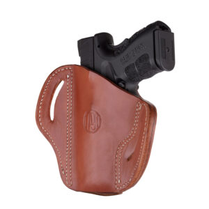 1791 Gunleather OR-BH2.4S Classic Brown optic-ready OWB leather holster, Size 2.4S, right-hand