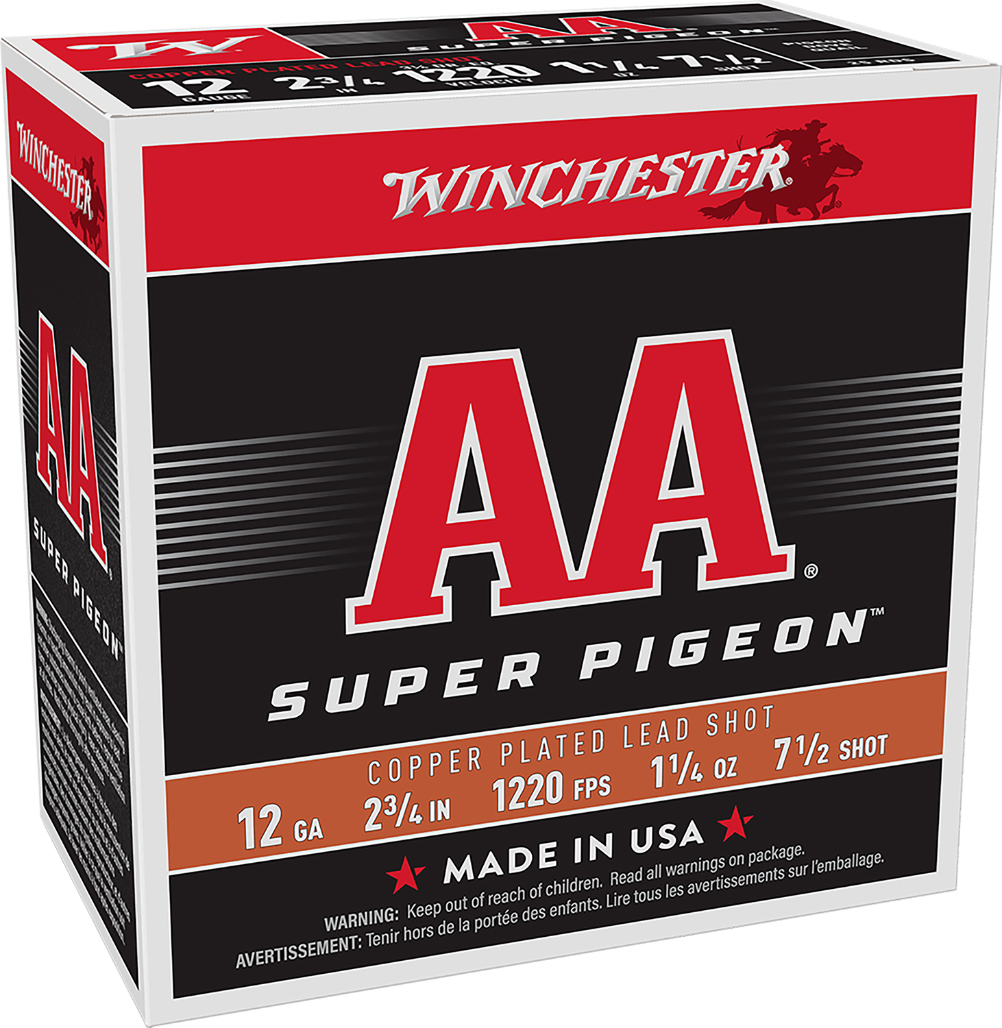 Winchester AA Super Pigeon 12ga 2-3/4" shotshell box 25ct