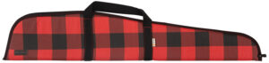 Lakewood 46in rifle case in buffalo plaid canvas with foam padding and lockable closure