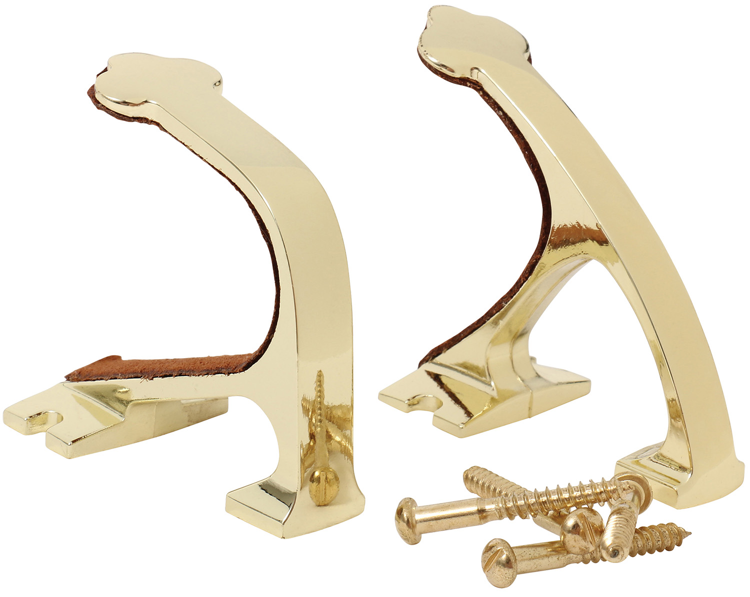 Allen brass shotgun and rifle wall mount hooks with felt lining and included screws
