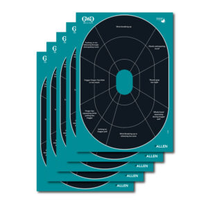 Girls With Guns Splash adhesive oval paper target 12x18 black/teal bright yellow 5-pack