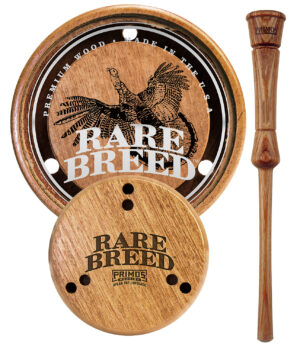 Primos Rare Breed glass pot turkey call with natural wood-grain finish and included striker