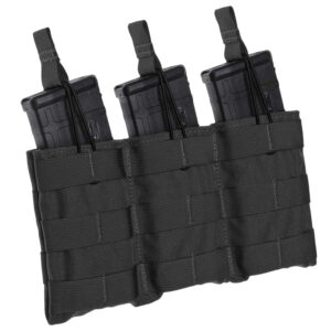 TacShield Triple Speed Load rifle MOLLE magazine pouch, 3-compartment, 1000D Nylon, Black