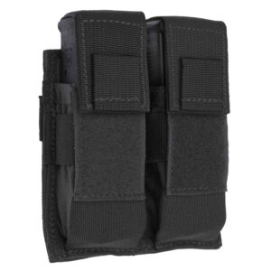 Tac Shield double universal pistol MOLLE pouch black 1000D nylon, two-compartment mag pouch