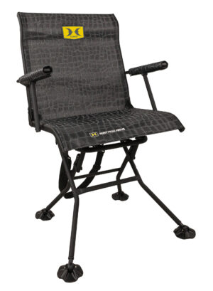 Hawk Stealth Spin Chair in camo pattern, steel frame, contoured MeshComfort seat and swivel base