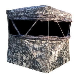 Muddy Infinity 2-Person Ground Blind in Veil Camo, 600D Polyester with SHADOW MESH windows