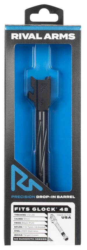 Rival Arms RA20G802A 4.17-inch threaded match-grade barrel for Glock 48, Black PVD stainless
