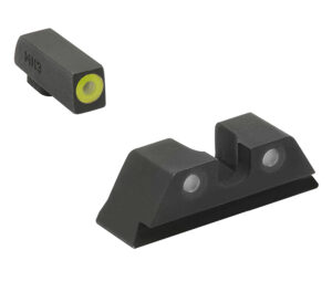 Meprolight ML40224 Hyper-Bright yellow-ring front and green tritium rear sights for Glock