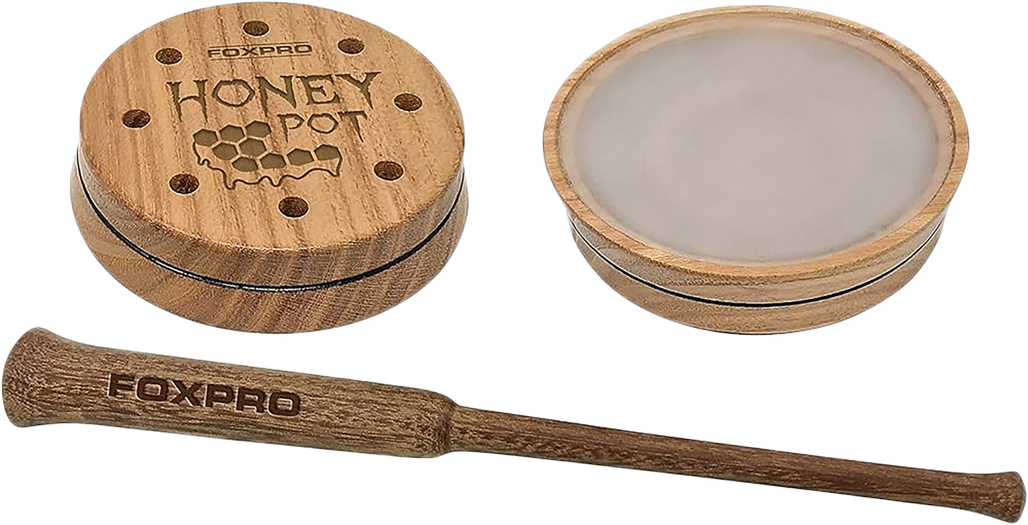Foxpro HPCRYSTAL Honey Pot turkey friction call, Honey Locust wood with crystal tone surface