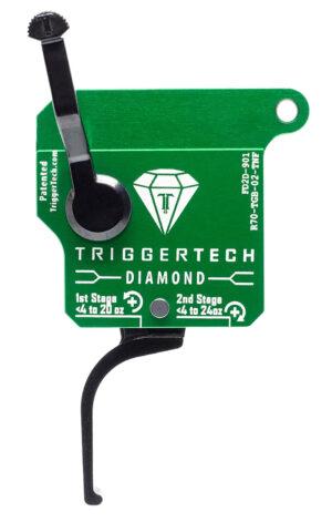 TriggerTech Diamond two-stage flat trigger for Remington 700 in green with black parts finish