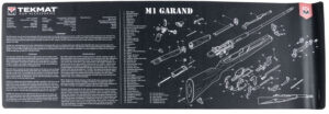 TekMat M1 Garand 12x36 cleaning mat, black polyester top with neoprene backing and printed exploded diagram