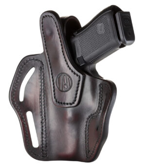 1791 Gunleather BHX thumb-break OWB holster in Signature Brown, right hand, fits Glock 17 and similar pistols