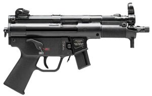 H&K SP5K-PDW 9mm pistol with 5.83 inch barrel and two 10-round magazines, black finish