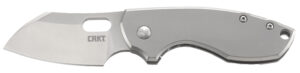 CRKT Pilar 2.40in folding knife with satin Wharncliff blade and bead-blasted stainless handle