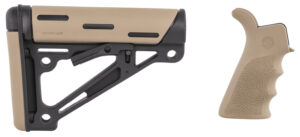 Hogue AR-15 OverMolded collapsible buttstock and beavertail grip in Flat Dark Earth