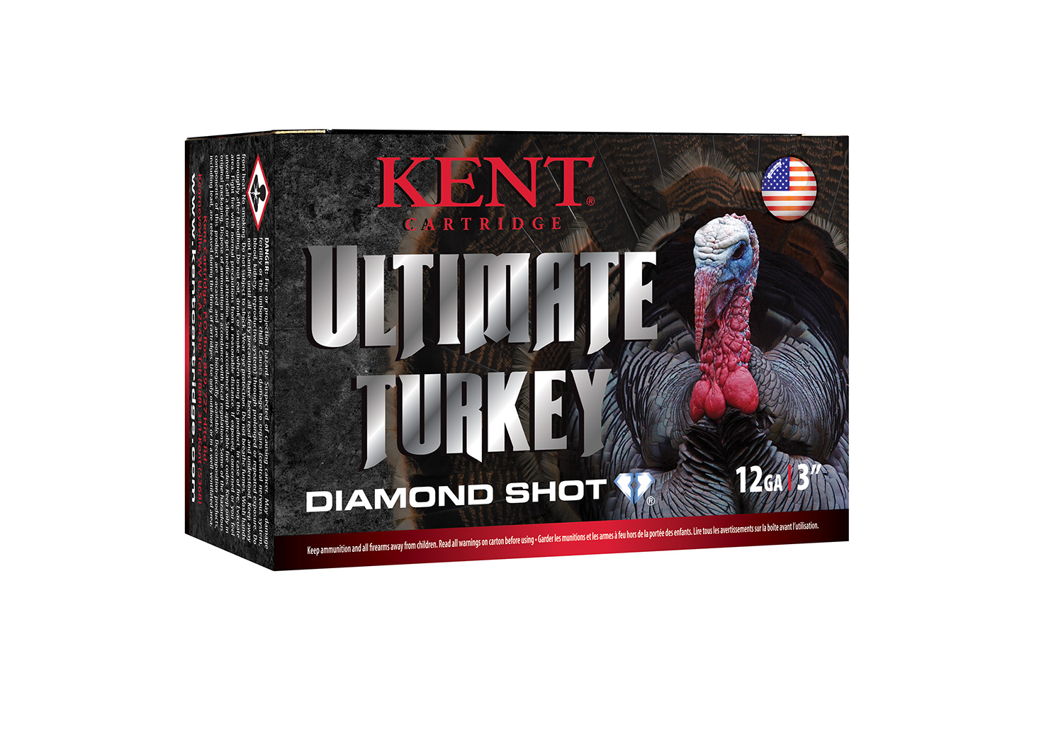 Kent Cartridge Ultimate Diamond Shot Turkey 12ga 3in 1-3-4oz box, 10 ct
