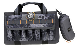G Outdoors double pistol range bag holding up to four handguns with magazine pockets and removable glasses case