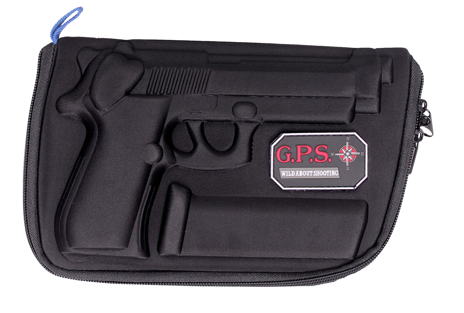 G*Outdoors GPS Bags 909PC custom molded black pistol case with lockable zippers and internal magazine holder